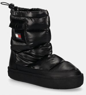 Snehule Tommy Jeans TJW WINTER FEMININE BOOT čierna farba, EN0EN02642