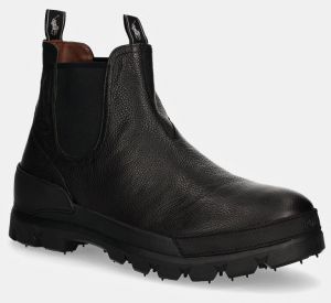 Kožené topánky chelsea Polo Ralph Lauren Oslo Chelsea pánske, čierna farba, 812845457001
