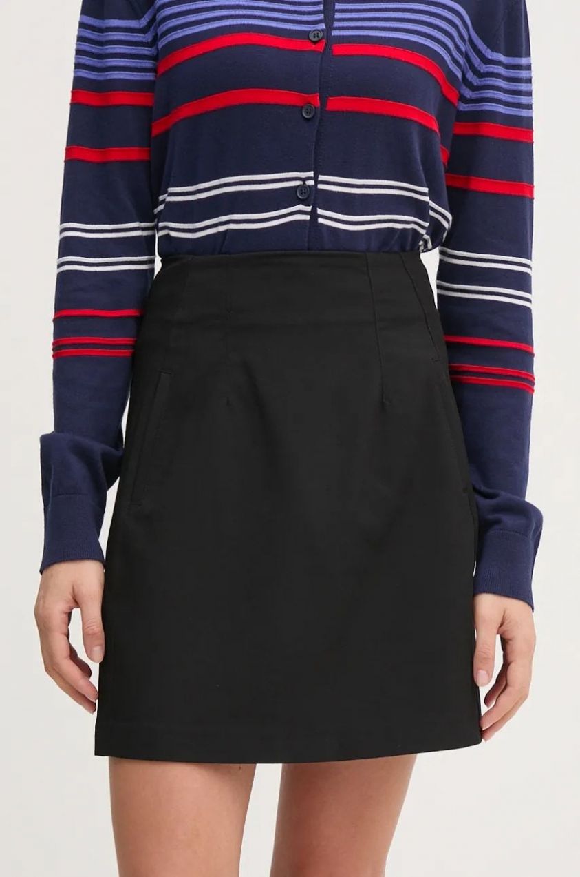Sukňa United Colors of Benetton čierna farba, mini, áčkový strih, 4OIGD003Y