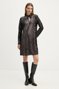 Šaty Bruuns Bazaar MoeaBBUriela dress čierna farba, mini, rovný strih, BBW4191