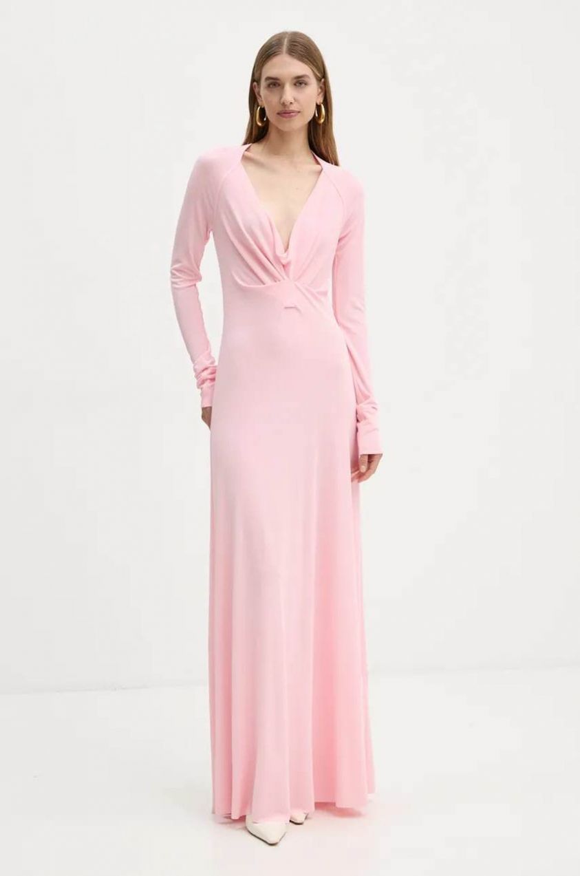 Šaty Victoria Beckham ružová farba, maxi, áčkový strih, 1424WDR005950A