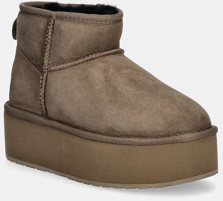 Semišové snehule Emu Australia Stinger Micro Flatform hnedá farba, W13082.CORI