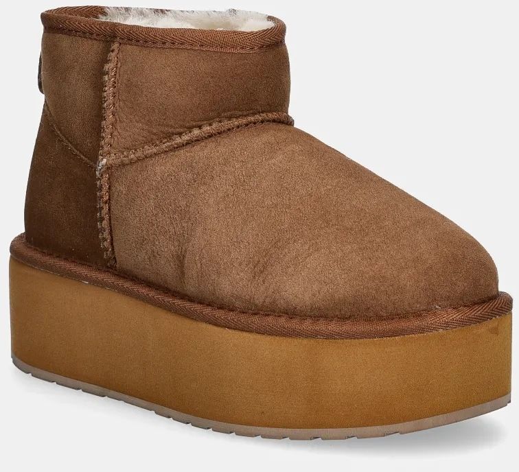 Semišové snehule Emu Australia Stinger Micro Flatform hnedá farba, W13082.CHES