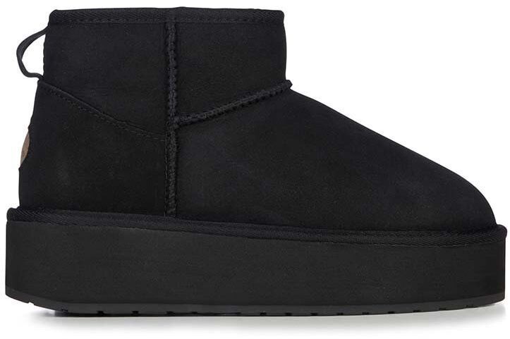 Semišové snehule Emu Australia Stinger Micro Flatform čierna farba, W13082.BLAK