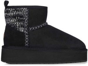 Semišové snehule Emu Australia Stinger Knit Flatform čierna farba, W13143.BLAK