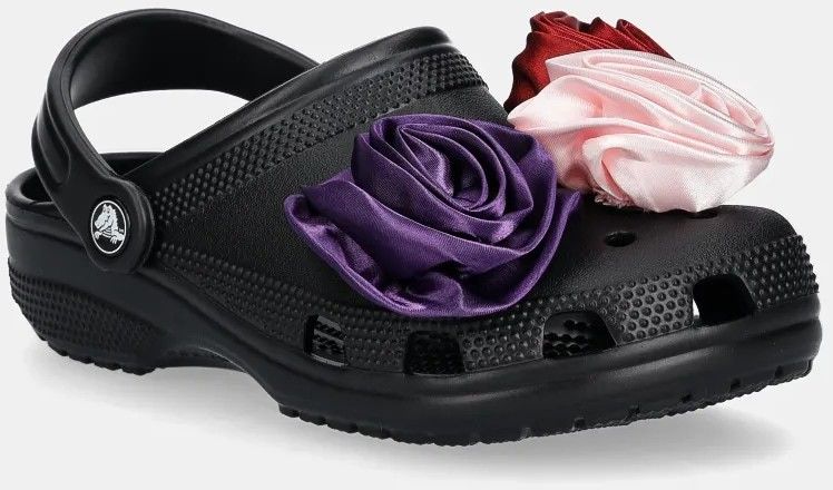 Šlapky Crocs Classic Rossete Clog dámske, čierna farba, 210388