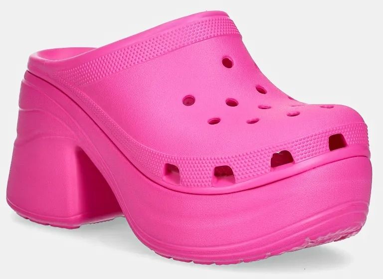 Šľapky Crocs Siren Clog dámske, ružová farba, na podpätku, 208547