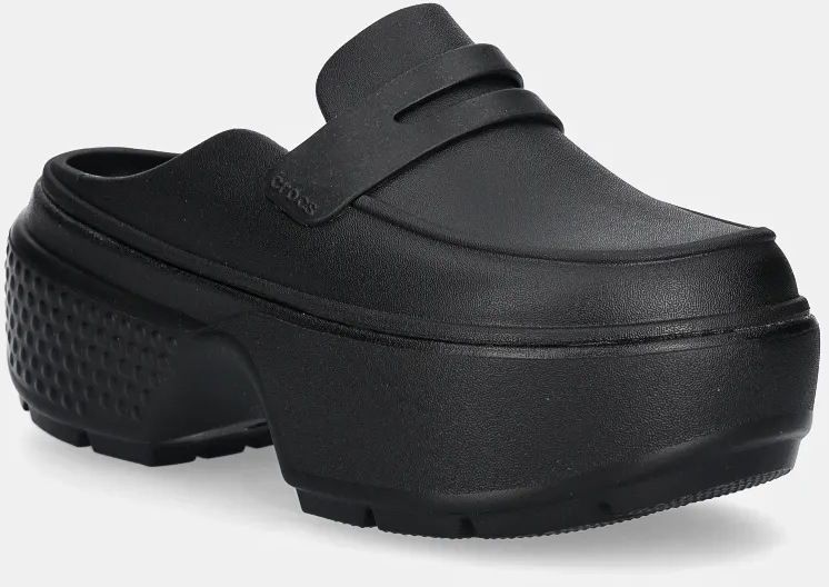 Šľapky Crocs Stomp Loafer Clog dámske, čierna farba, na platforme, 209937