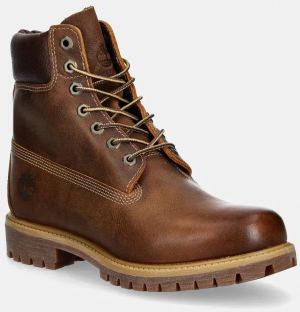 Kožené členkové topánky Timberland 6In Premium pánske, hnedá farba, TB1270942141