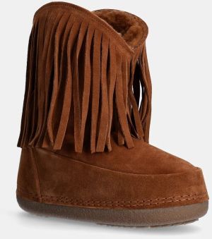 Semišové snehule Inuikii Cowboy Fringes hnedá farba, 75101-065