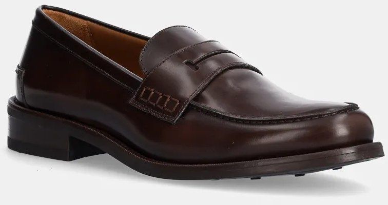Poltopánky Hackett London JAME MIRROW pánske, hnedá farba, HMS21428