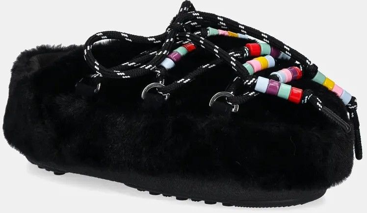 Papuče Moon Boot MB MULE FAUX FUR BEADS čierna farba, 80D1460250 N001
