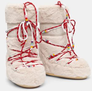 Snehule Moon Boot MB ICON FAUX FUR BEADS béžová farba, 80D1408990 L002