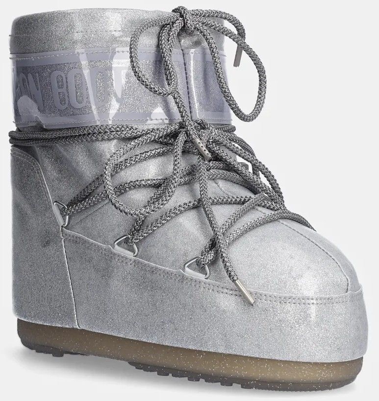 Snehule Moon Boot MB ICON LOW GLITTER strieborná farba, 80D1409440 H001
