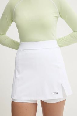 Športová sukňa Casall Court Slit biela farba, mini, rovný strih, 23600