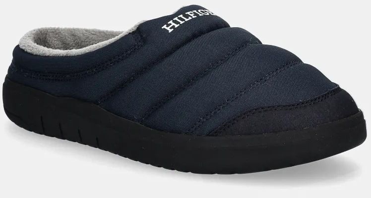 Papuče Tommy Hilfiger COMFORT WARM TEXTILE HOUSE SHOE tmavomodrá farba, FM0FM05158