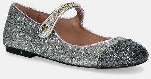 Baleríny Love Moschino strieborná farba, JA11061G0LJJ190A