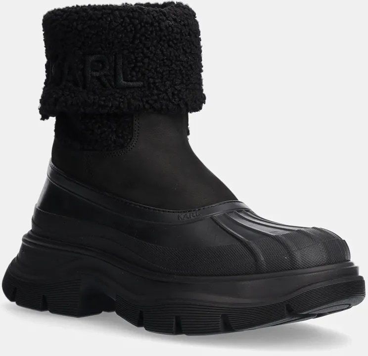 Snehule Karl Lagerfeld LUNA SNOW dámske, čierna farba, na platforme, KL42964