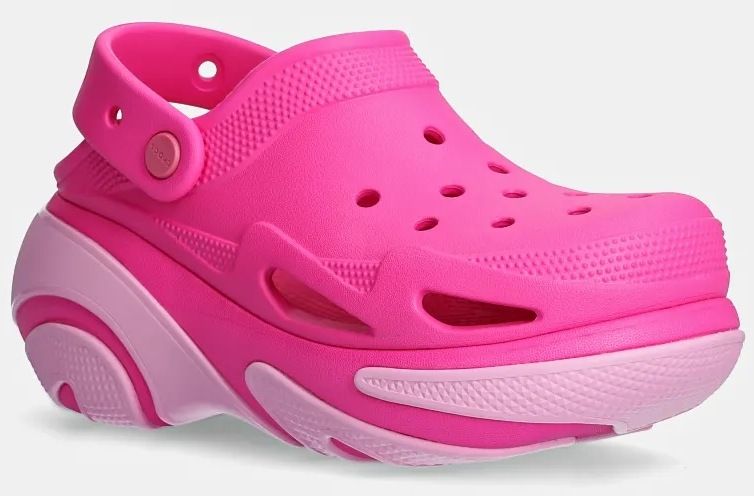 Šľapky Crocs Bubble Crush Clog dámske, ružová farba, na platforme, 210061