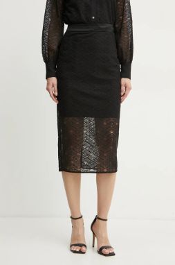 Sukňa Karl Lagerfeld čierna farba, midi, puzdrová, 246W1202