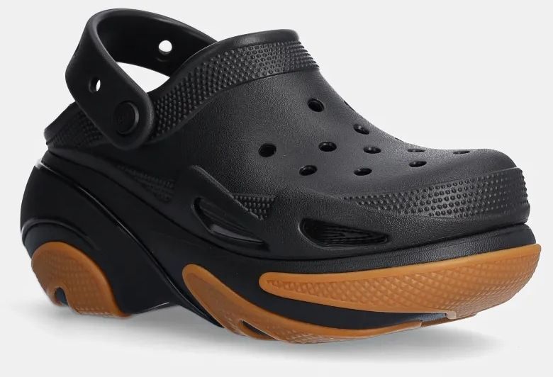Šľapky Crocs Bubble Crush Clog dámske, čierna farba, na platforme, 210061