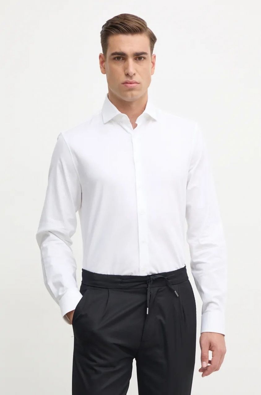 Košeľa Calvin Klein pánska, biela farba, regular, s klasickým golierom, K10K113546