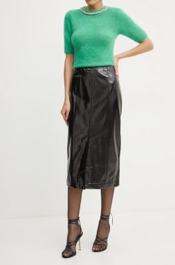 Sukňa Armani Exchange čierna farba, midi, áčkový strih, 6DYN13 YNQYZ