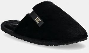 Papuče Tommy Hilfiger TH COMFORT HOME SLIPPER čierna farba, FW0FW08138