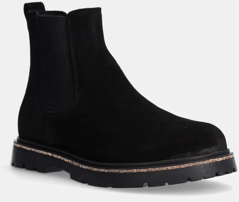 Semišové topánky chelsea Birkenstock Highwood Slip On Mid pánske, čierna farba, 1028138