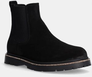 Semišové topánky chelsea Birkenstock Highwood Slip On Mid pánske, čierna farba, 1028138