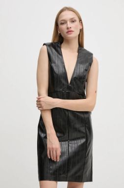 Šaty Sisley čierna farba, mini, áčkový strih, 4S6DLV06O