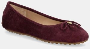 Semišové baleríny Lauren Ralph Lauren Jayna Driver fialová farba, 802951376002
