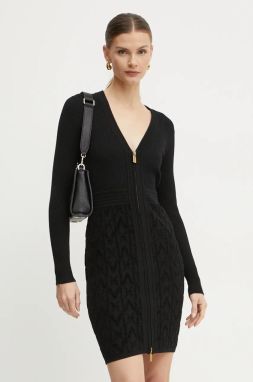 Šaty Marciano Guess HERMIONE čierna farba, midi, rovný strih, 4BGK91 5661Z