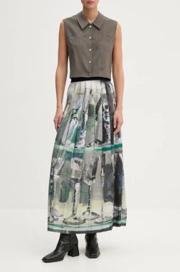 Sukňa MSGM zelená farba, maxi, áčkový strih, 3742MDD11P.247963