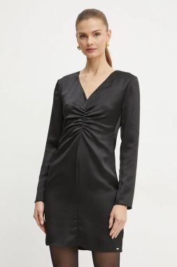 Šaty Armani Exchange čierna farba, mini, áčkový strih, XW000037 AF10523