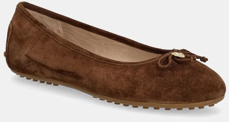 Semišové baleríny Lauren Ralph Lauren Jayna Driver hnedá farba, 802951376001