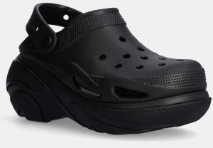 Šľapky Crocs Bubble Crush Clog dámske, čierna farba, na platforme, 210061