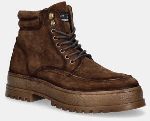 Semišové topánky Pepe Jeans PMS50250 pánske, hnedá farba, LINCOLN NATURE