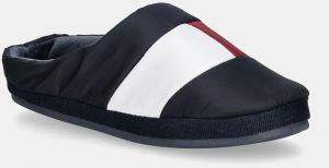 Papuče Tommy Hilfiger HILFIGER NYLON FLAG HOUSE SHOE tmavomodrá farba, FM0FM05228