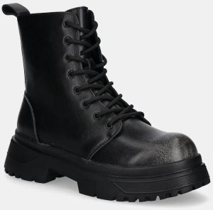 Kožené workery Guess PALERMO BOOT pánske, čierna farba, FMFPAL ELE11