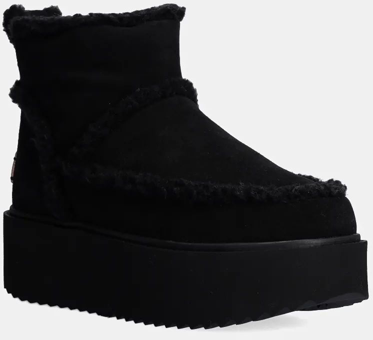Semišové snehule Inuikii Inuikii X Coccinelle Classic Low Shearling čierna farba, 75204-150
