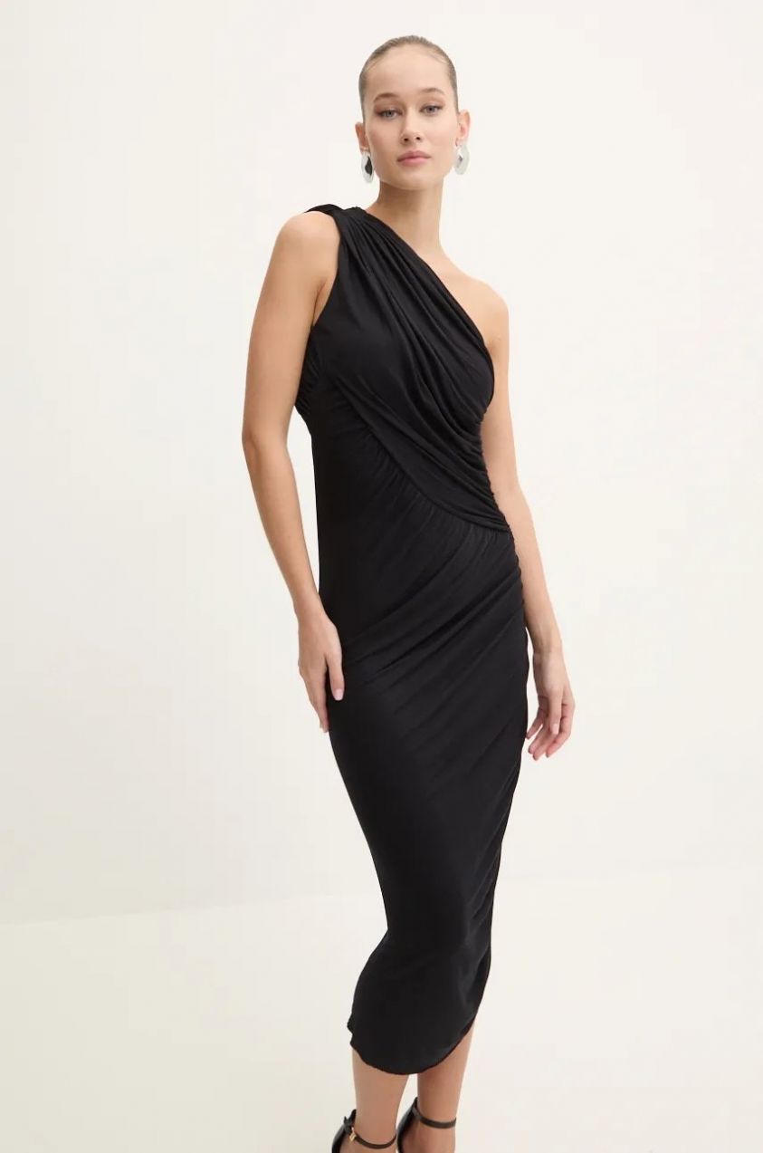 Šaty Rick Owens Lilies čierna farba, maxi, priliehavá, LI02D5526RV