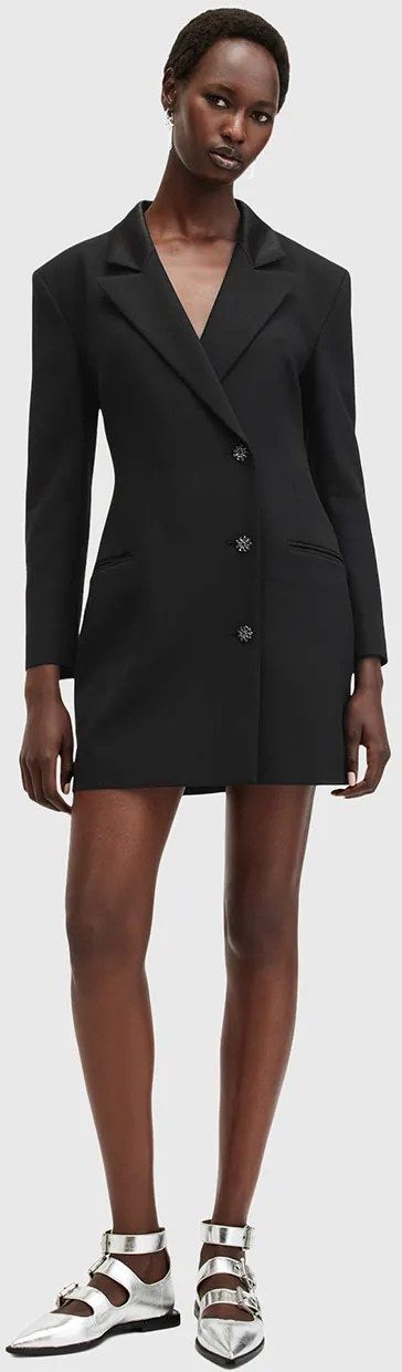 Šaty AllSaints ERYKAH čierna farba, mini, priliehavá, W273DB