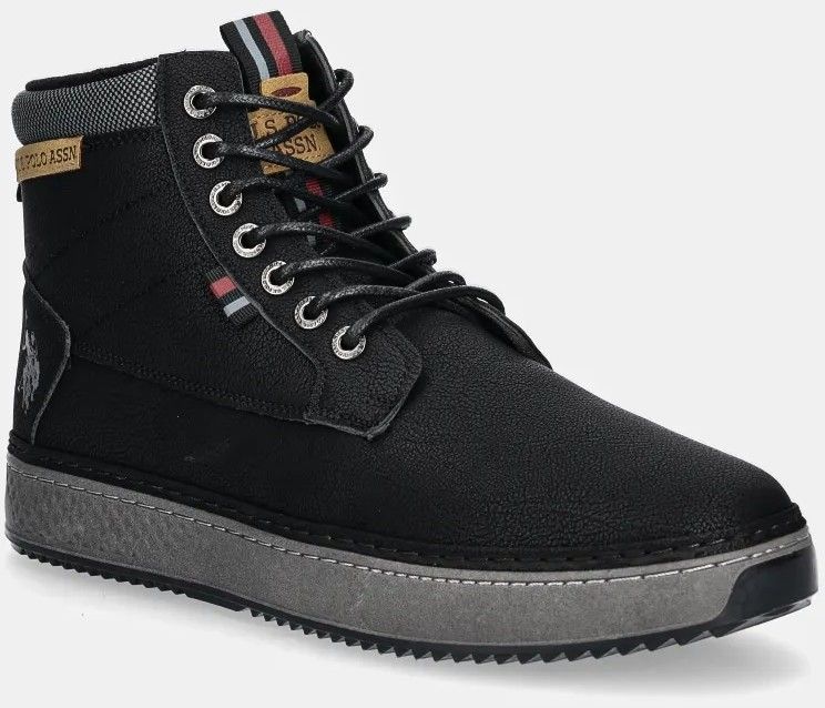 Členkové topánky U.S. Polo Assn. MOKKA pánske, čierna farba, MOKKA001M/DU1
