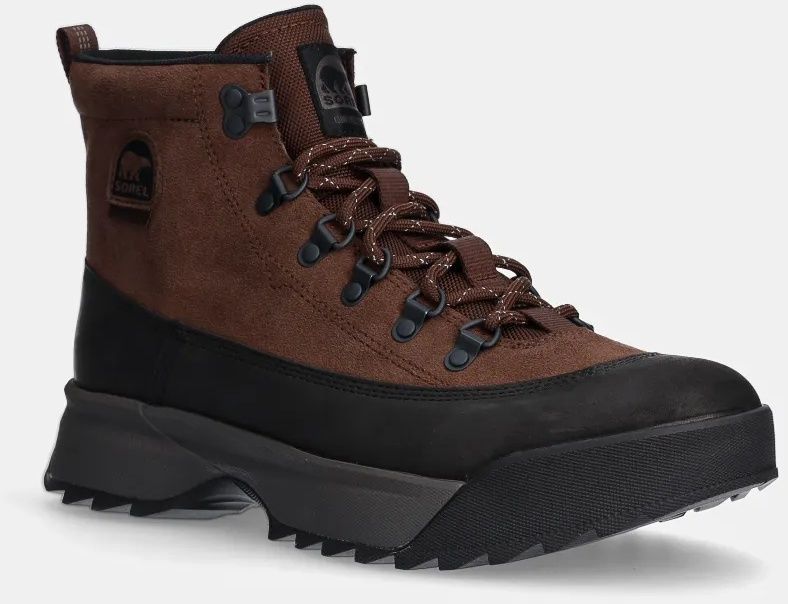 Kožené členkové topánky Sorel SCOUT 87 PRO BOOT PLUS W pánske, hnedá farba, 2084861256