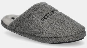 Papuče Tommy Hilfiger HILFIGER WARM CURLY HOUSE SHOE šedá farba, FM0FM05226