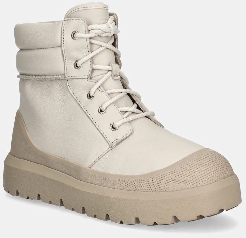 Kožené členkové topánky UGG Neumel High Weather Hybrid pánske, béžová farba, 1158208-BHTP