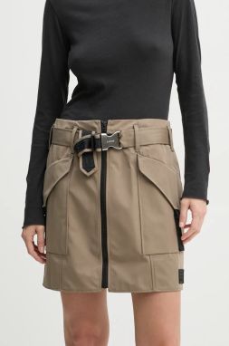 Sukňa G-Star béžová farba, mini, áčkový strih, D25239-D720