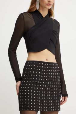 Sukňa Karl Lagerfeld čierna farba, mini, rovný strih, 246W1203