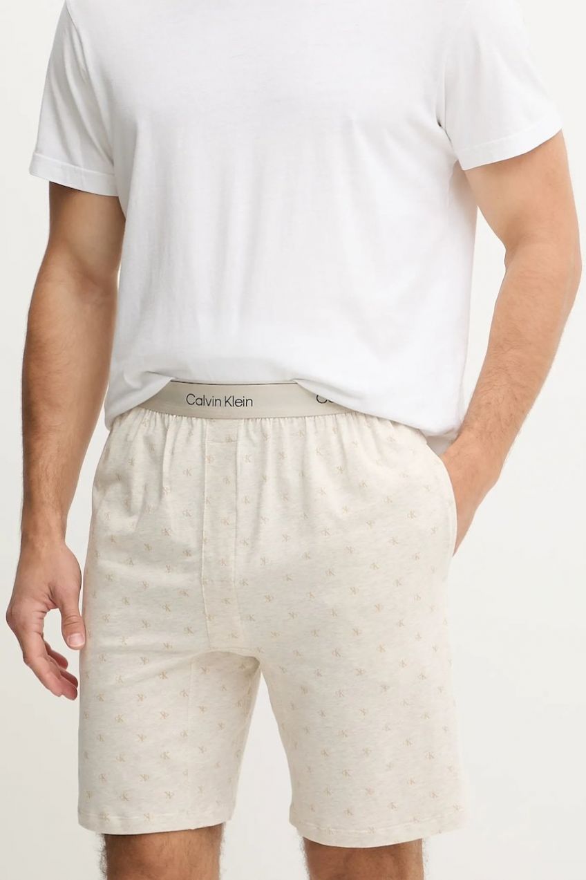 Pyžamové šortky Calvin Klein Underwear pánske, čierna farba, vzorované, 000NM2847E